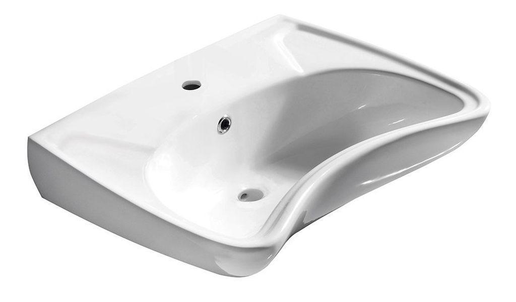 Isvea Handicap lavabo 59.5x45.6 cm rettangolare a parete per disabili bianco 10TP60060