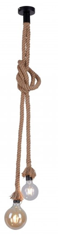 Just Light Rope lampada sospesa 2x15 W nero-marrone 15482-18