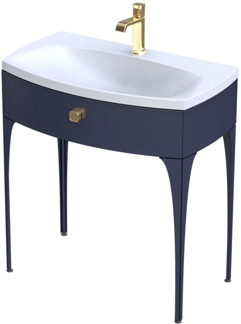 Oristo Louis armadietto 81.6x47.7x87 cm sottolavabo a terra blu OR50-SD1S-82-14
