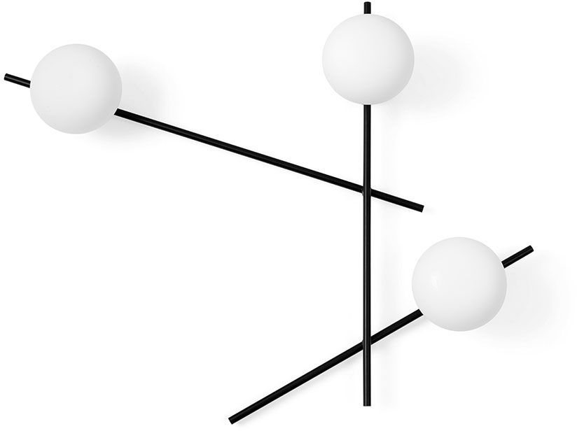Miloox Mikado lampada da parete 3x28 W bianco-nero 1744.176