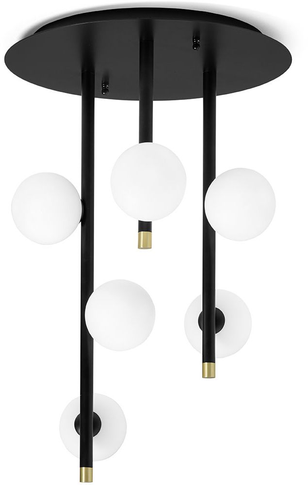 Miloox Pomi lampada da soffitto 6x40 W bianco-nero 1744.100