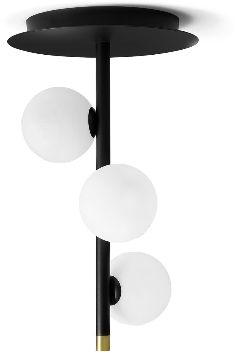 Miloox Pomi lampada da soffitto 3x40 W bianco-nero 1744.103