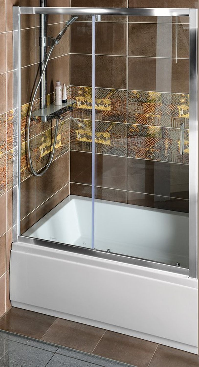 Polysan Deep porta doccia 120 cm scorrevole cromo lucida/vetro trasparente MD1216