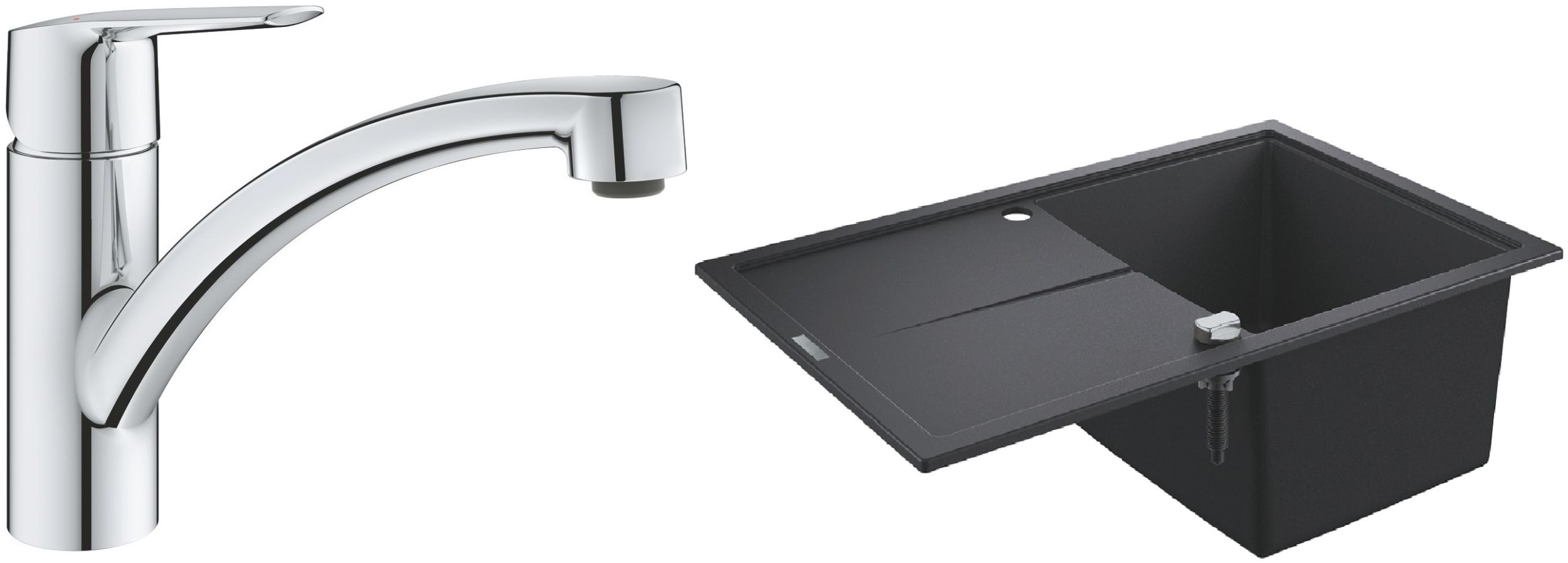 Set lavello in granito Grohe K400 31639AP0, rubinetto da cucina Grohe Start 30530002