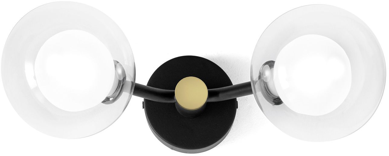 Miloox Cosmo lampada da parete 2x40 W nero-trasparente 1744.170