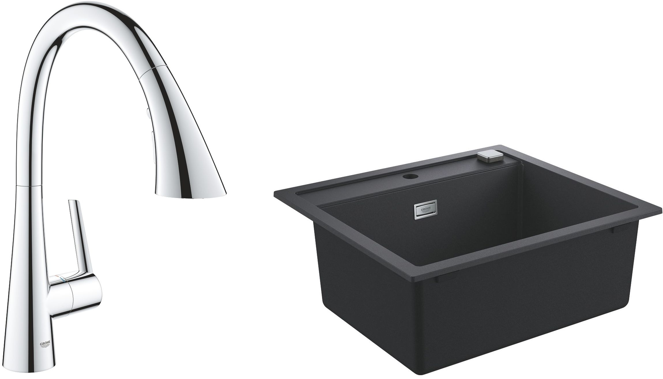 Set rubinetto da cucina Grohe Zedra 32294002, lavello in granito Grohe K700 31651AP0