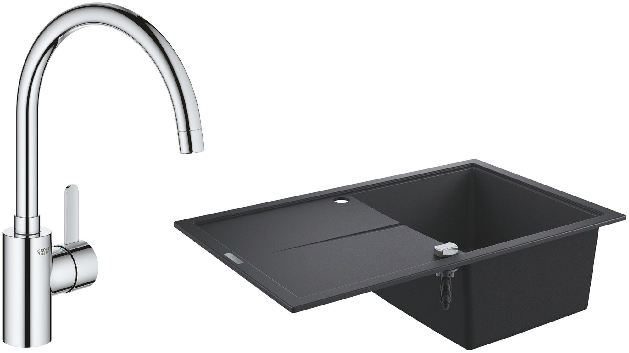 Set lavello in granito Grohe K400 31639AP0, rubinetto da cucina Grohe Eurosmart Cosmopolitan 32843002