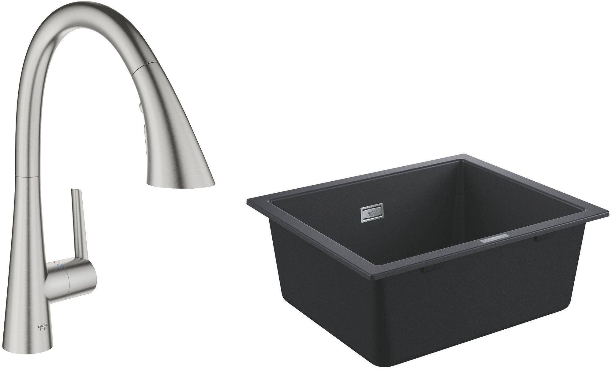 Set rubinetto da cucina Grohe Zedra 32294DC2, lavello in granito Grohe K700 31654AP0