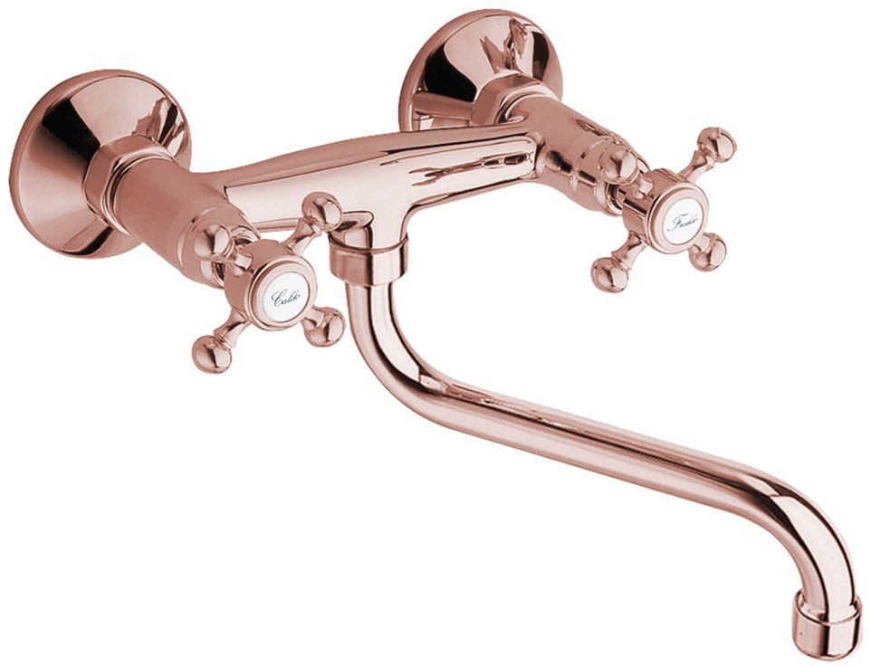 Sapho Antea rubinetto per lavabo a parete oro 3067