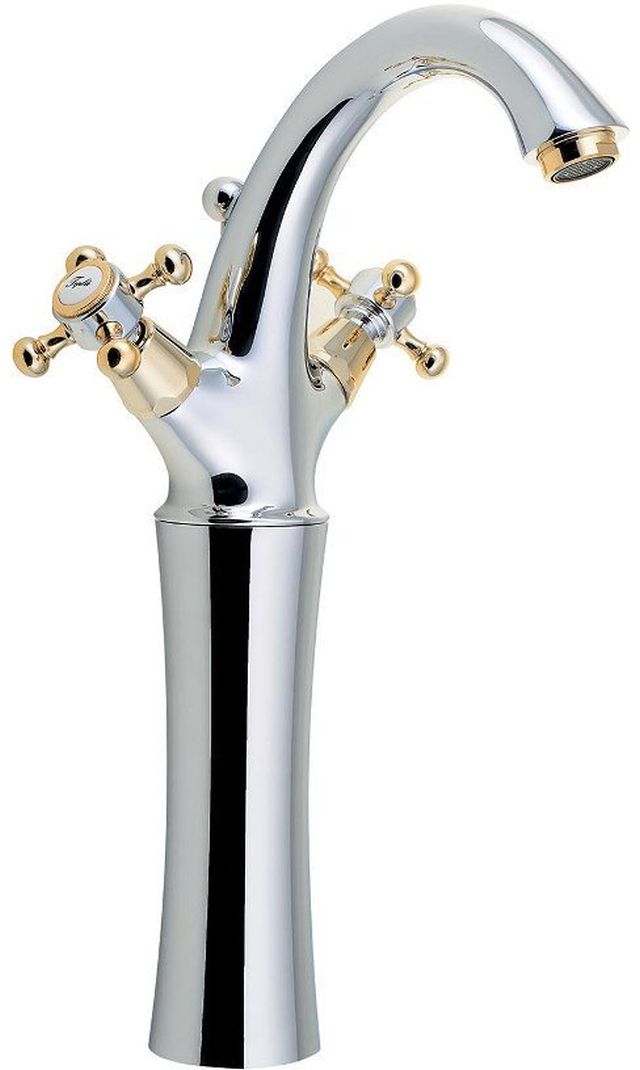 Sapho Antea rubinetto per lavabo verticale cromo-oro 3272L
