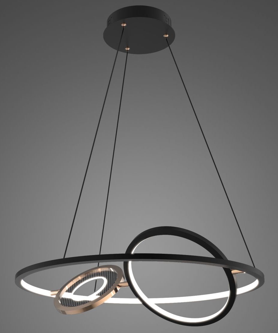 Altavola Design Seppia lampada sospesa 3x45 W nero-oro LA115/P_62_1+2_3k_black_gold