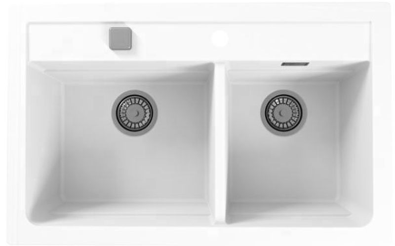 Alveus Atrox lavello in granito 79x50 cm bianco 1131997