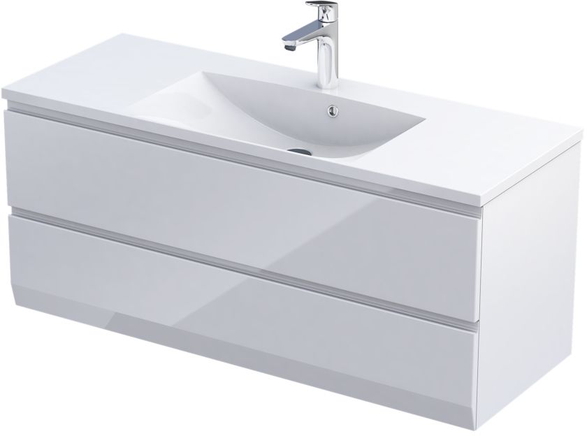 Oristo Brylant Uni armadietto 119.6x45.5x50 cm sottolavabo a terra bianco OR36-SD2S-120-1-V3