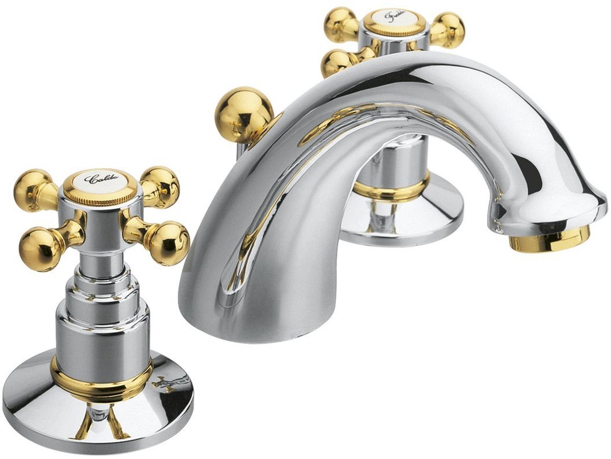 Sapho Antea rubinetto per lavabo verticale cromo-oro 3022