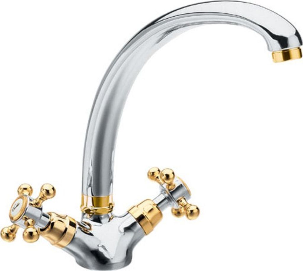 Sapho Antea rubinetto da cucina verticale cromo-oro/oro antico 3112