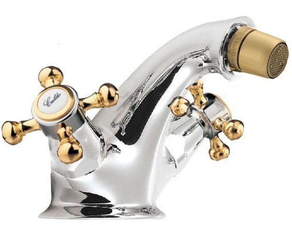 Sapho Antea rubinetto per bidet verticale cromo-oro 3182