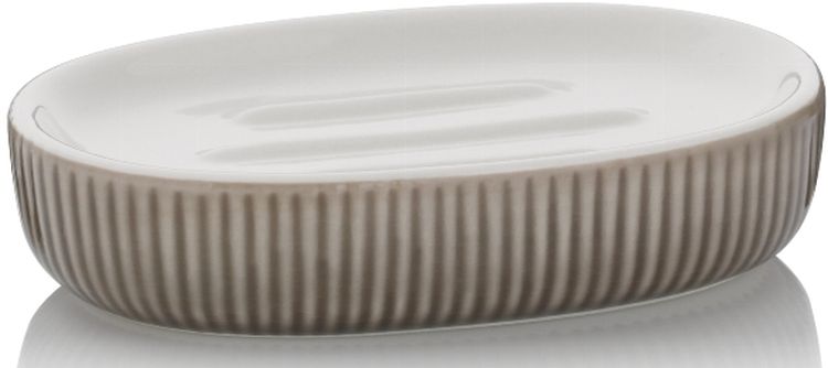 Kela Ava portasapone da appoggio bianco-grigio 24420