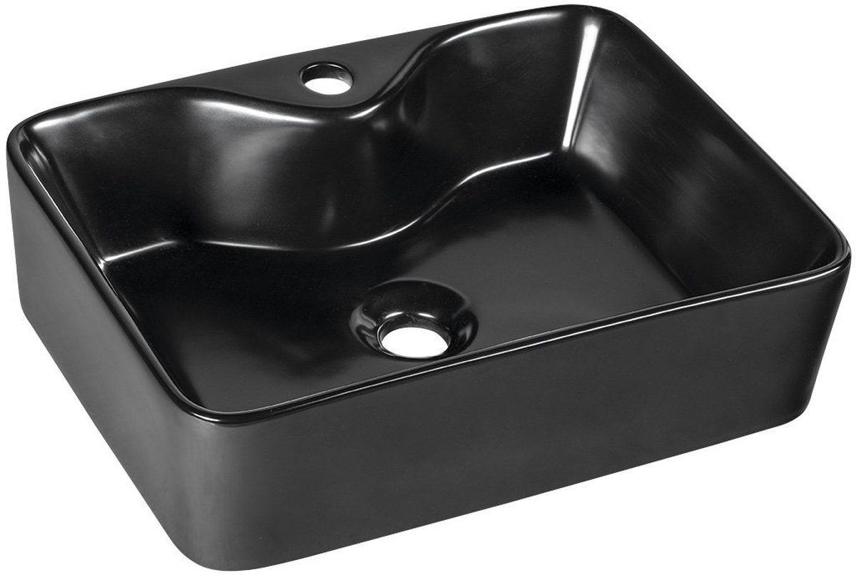Sapho Balena lavabo 48x37 cm rettangolare da appoggio nero opaca BH7013B