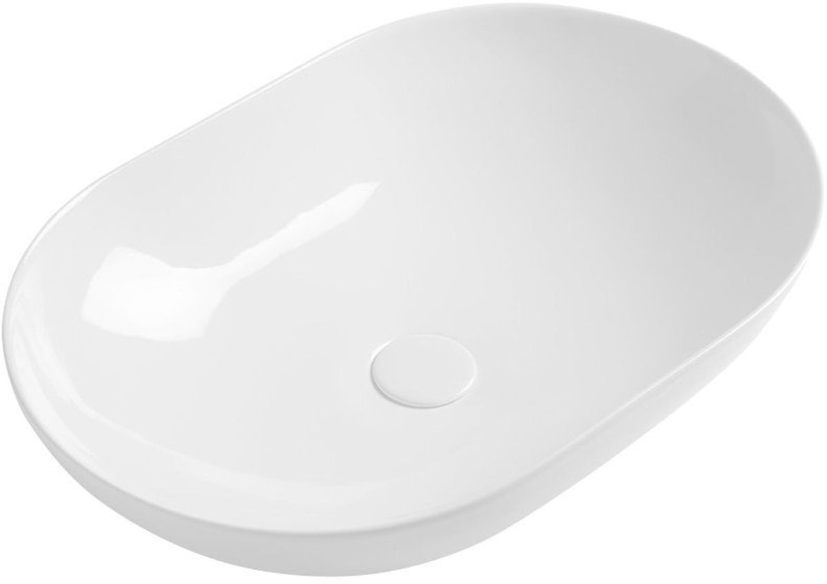 Sapho Balisong lavabo 60x40 cm ovale da appoggio bianco WH080