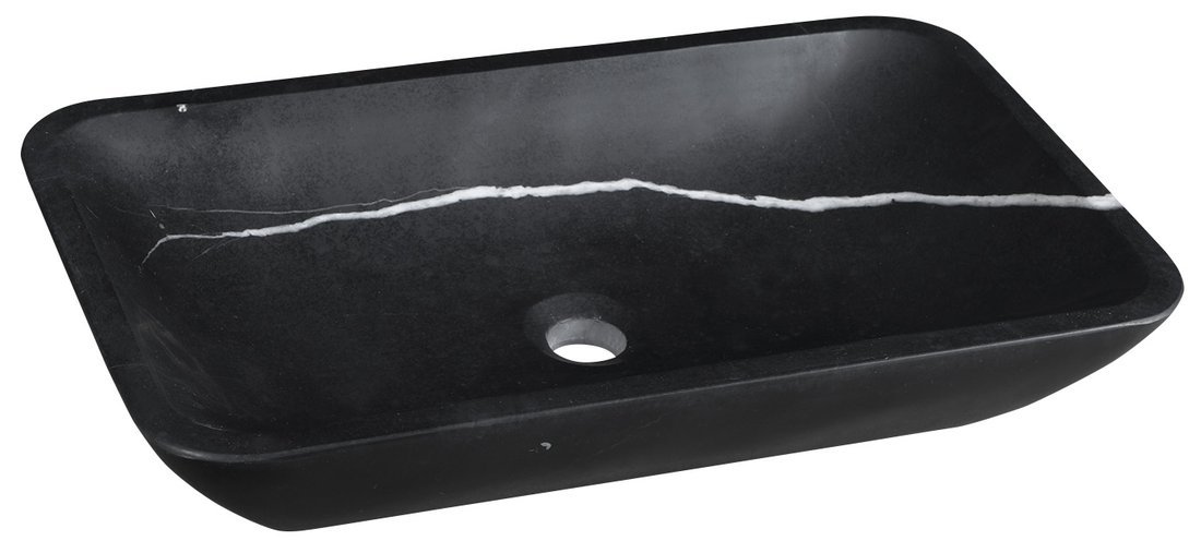 Sapho Blok lavabo 60x35 cm rettangolare da appoggio nero 2401-39