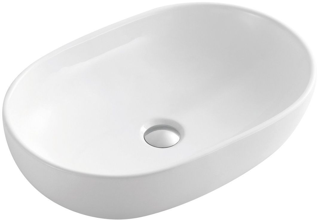 Sapho Caleo lavabo 60x42 cm ovale da appoggio bianco CA590