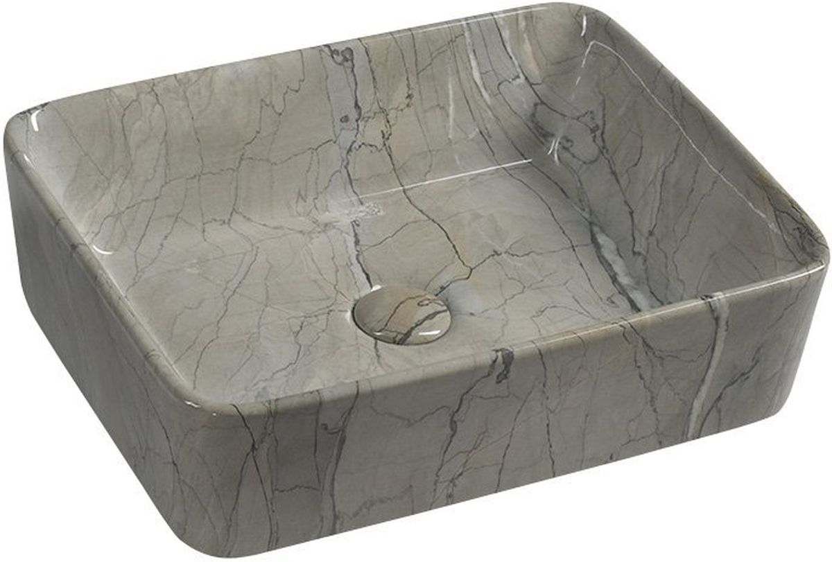 Sapho Dalma lavabo 48x38 cm rettangolare da appoggio grigio/pietra MM513