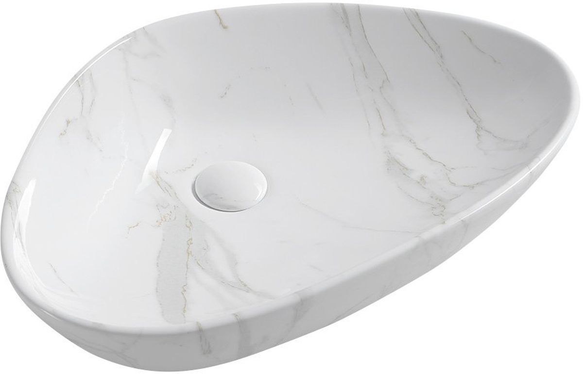 Sapho Dalma lavabo 58.5x39 cm ovale da appoggio bianco MM217