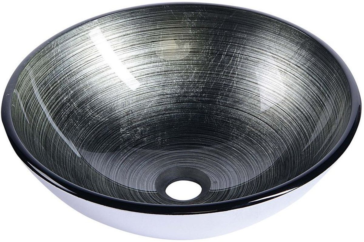 Sapho Beauty lavabo 42x42 cm rotonda da appoggio grigio/pietra-argento 2501-20