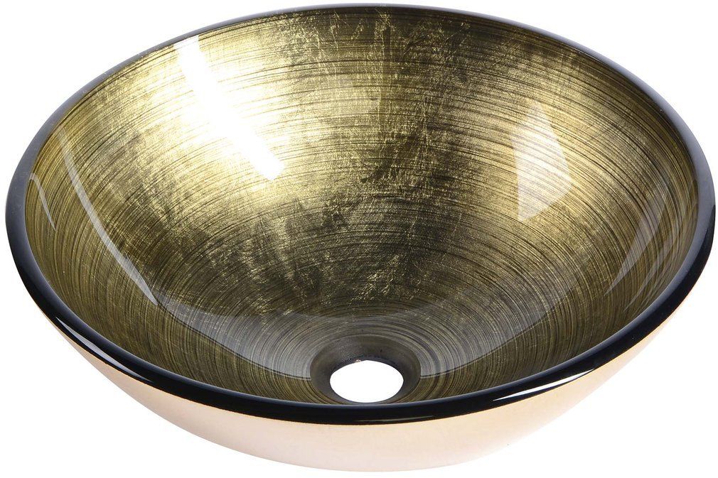 Sapho Beauty lavabo 42x42 cm rotonda da appoggio marrone/beige 2501-21