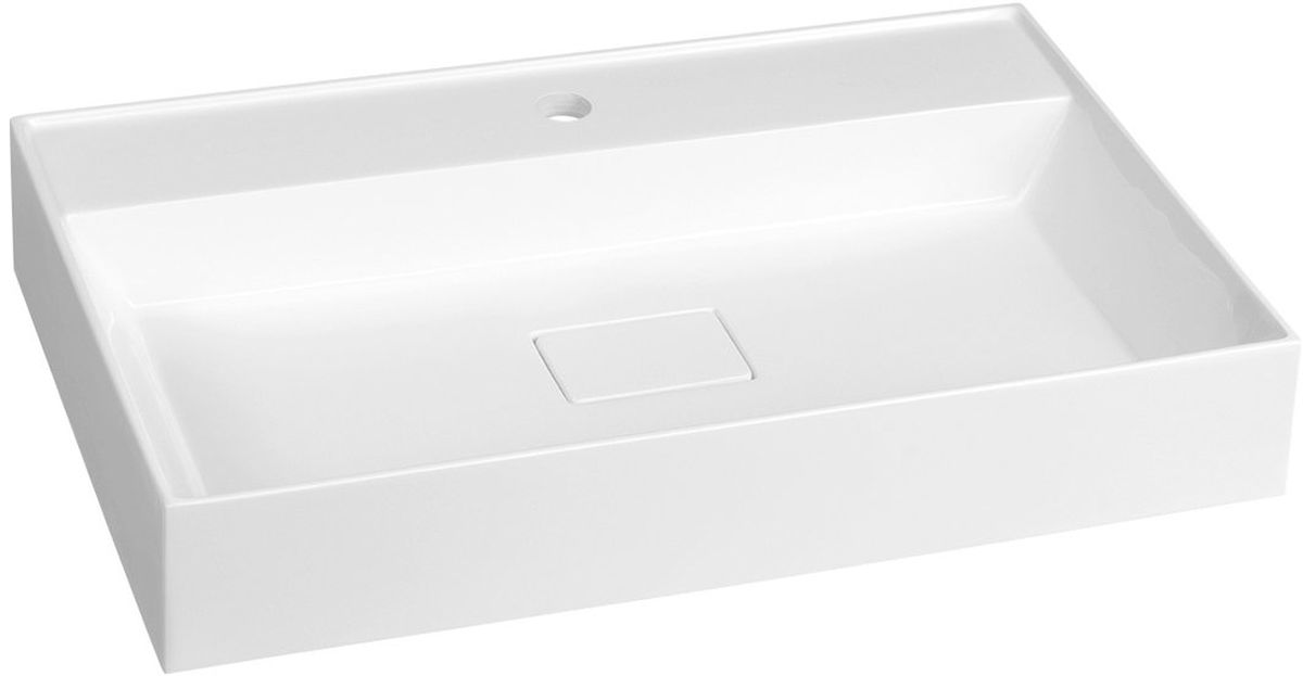 Sapho Godiva lavabo 68x44 cm rettangolare a parete-da mobile-da appoggio bianco GU068