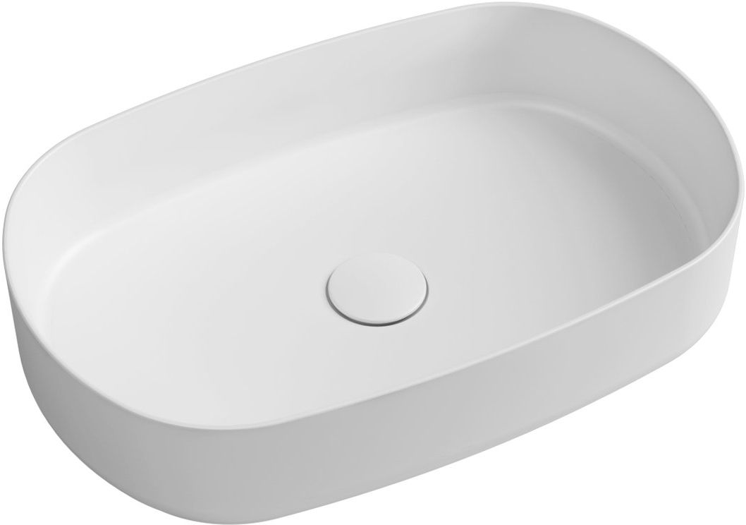 Isvea Infinity lavabo 55x36 cm ovale da appoggio bianco 10NF65055-2L
