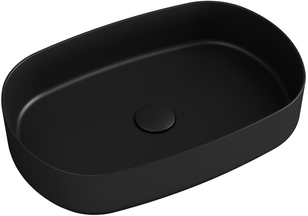 Isvea Infinity lavabo 55x36 cm ovale da appoggio nero opaca 10NF65055-2N