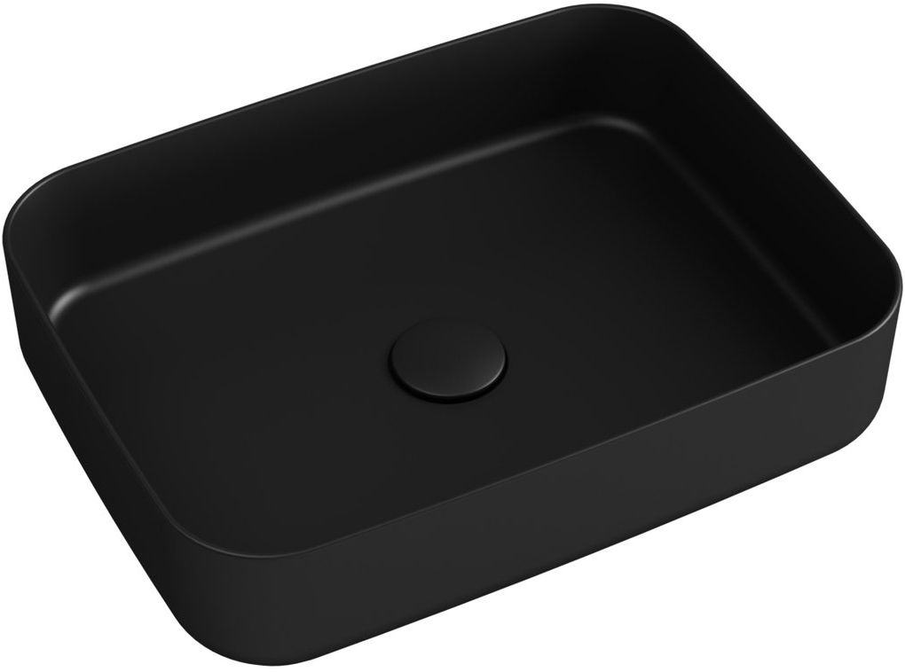Isvea Infinity lavabo 50x36 cm rettangolare da appoggio nero 10NF65050-2N