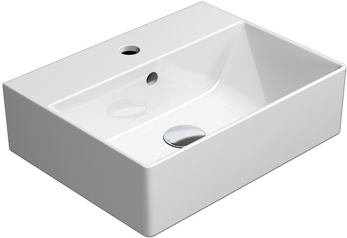 GSI Kube X lavabo 45x35 cm rettangolare a parete-da appoggio bianco 9485111