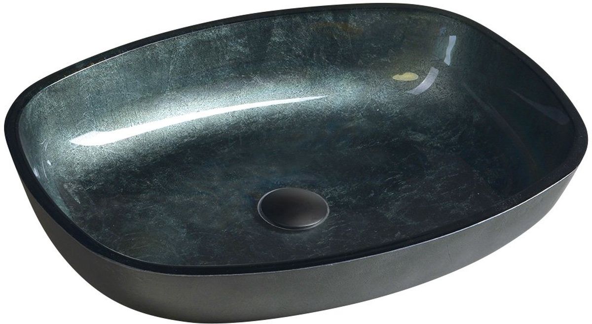 Sapho Beauty lavabo 54x40 cm ovale da appoggio nero TY220