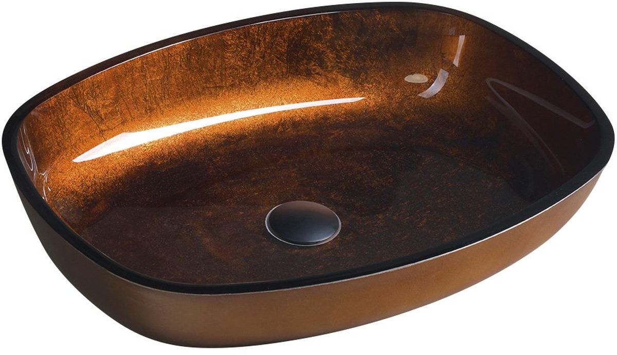 Sapho Beauty lavabo 54x40 cm ovale da appoggio marrone/beige TY223