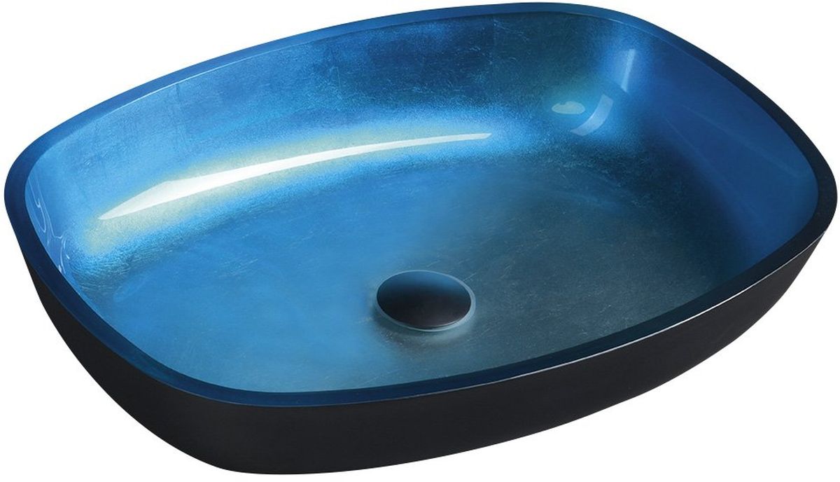 Sapho Beauty lavabo 54x40 cm ovale da appoggio nero-blu TY224