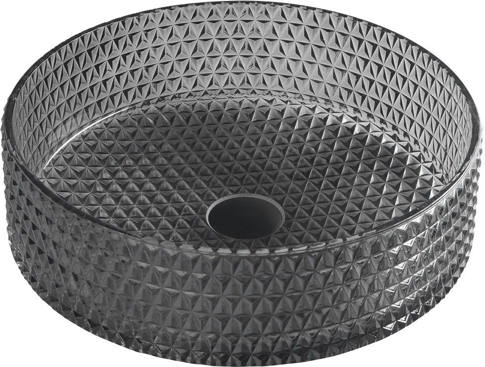 Sapho Beauty lavabo 39.5x39.5 cm rotonda da appoggio nero TY214