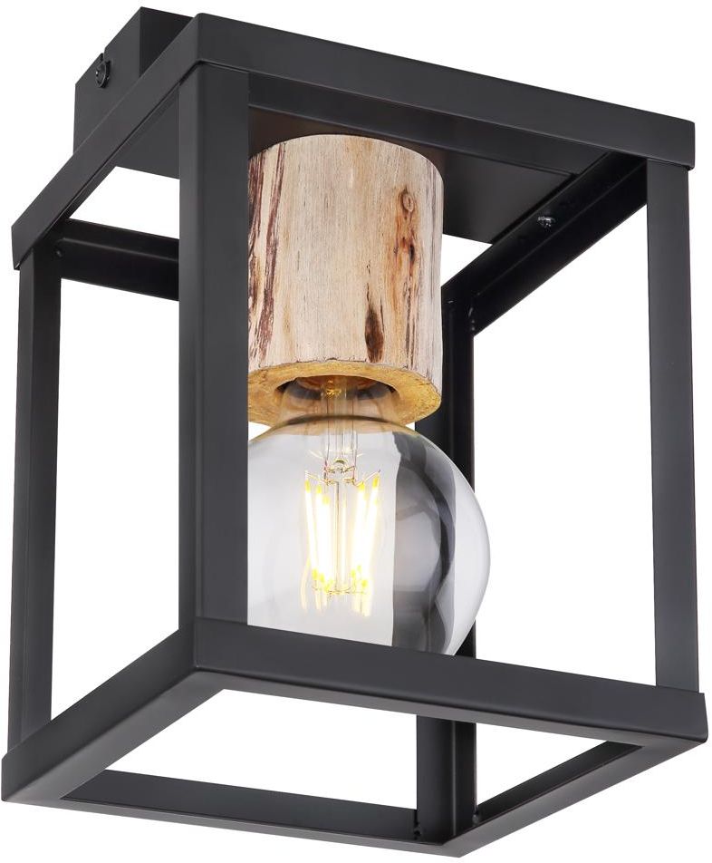 Candellux Retro lampada da soffitto 1x40 W nero-legno 31-00774