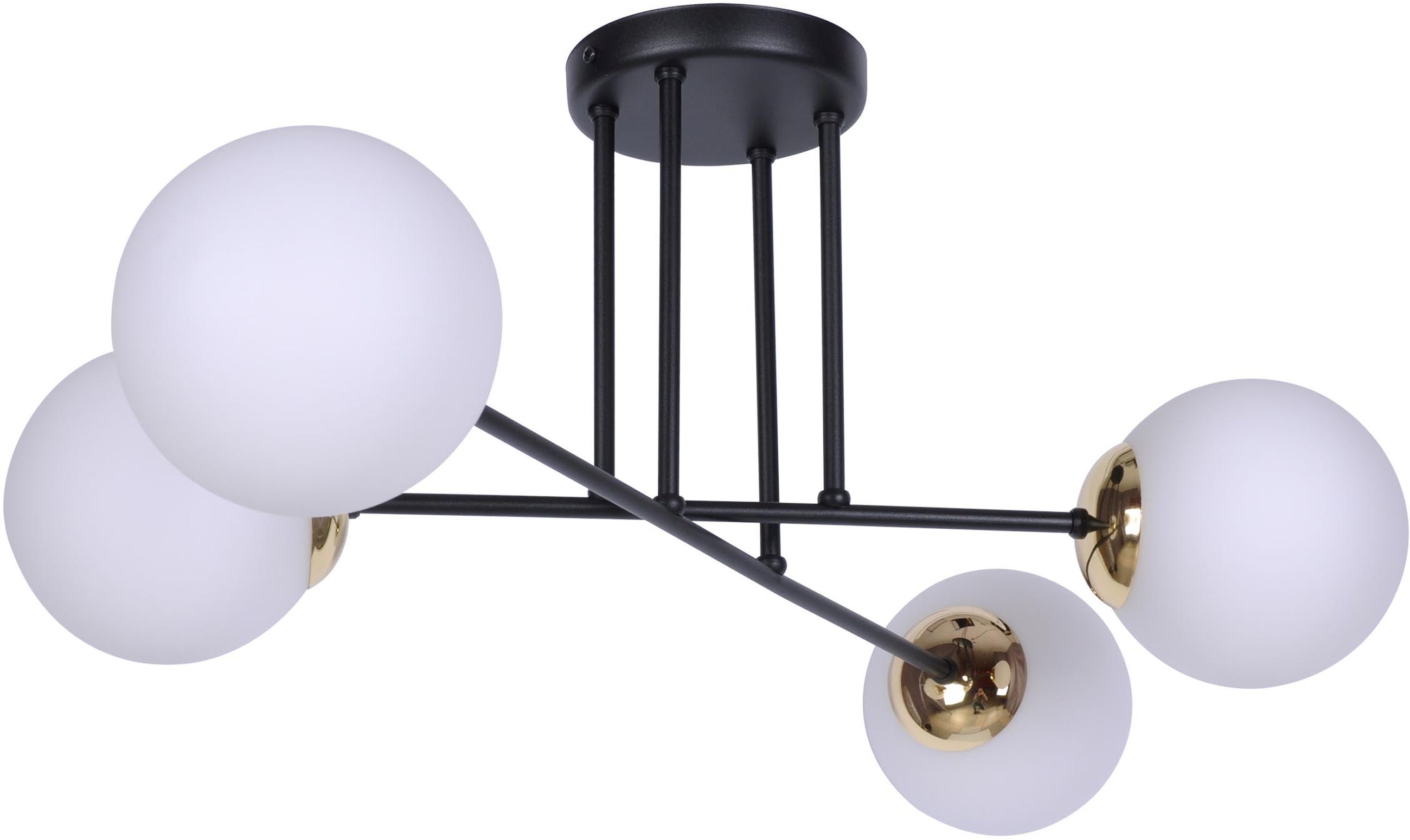 Kaja Isla lampada da soffitto 4x40 W bianco-nero-verderame K-4914