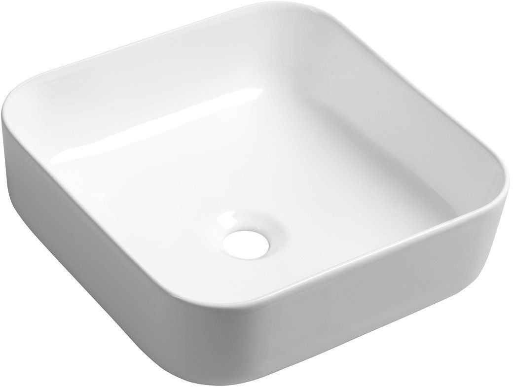 Sapho Prata lavabo 39.5x39.5 cm quadrata da appoggio bianco lucida AR423