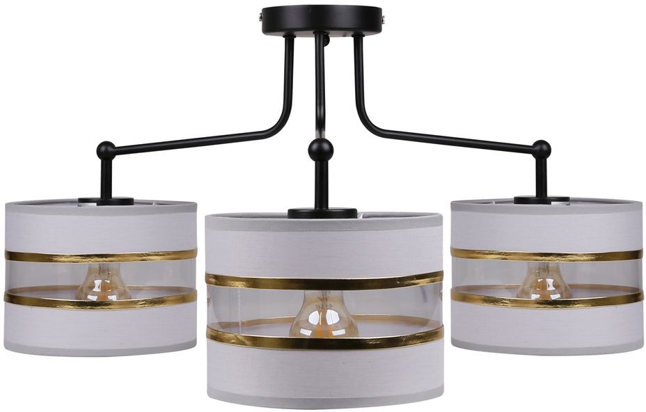 Candellux Andy lampada da soffitto 3x40 W nero-oro -grigio 33-00514