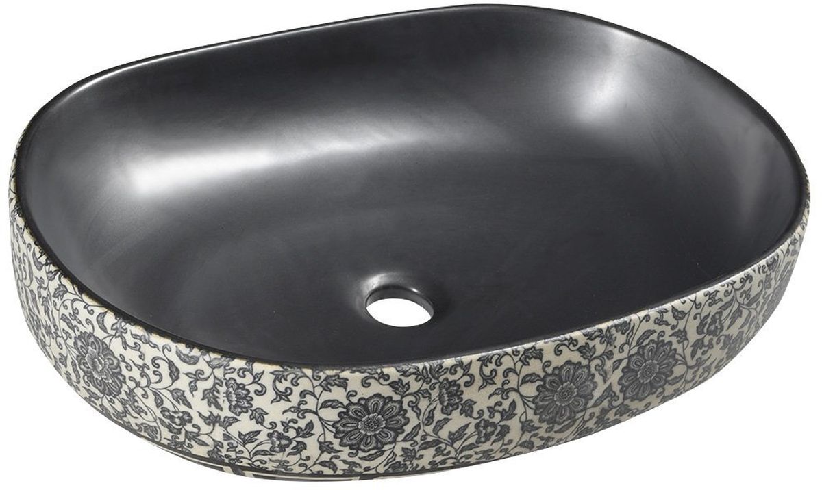 Sapho Priori lavabo 60x40 cm ovale da appoggio nero-blu PI026