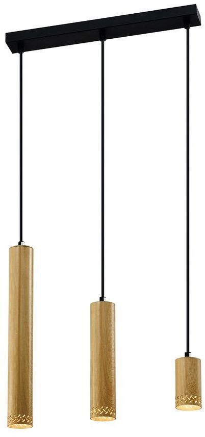 Candellux Tubo lampada sospesa 3x25 W nero-legno 33-79114