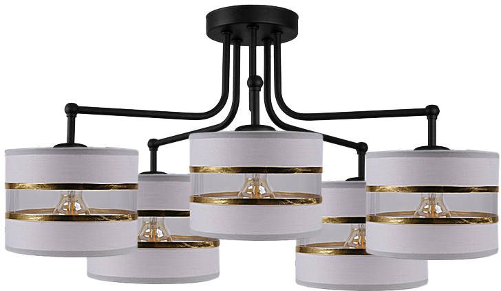Candellux Andy lampada da soffitto 5x40 W nero-oro -grigio 35-00521