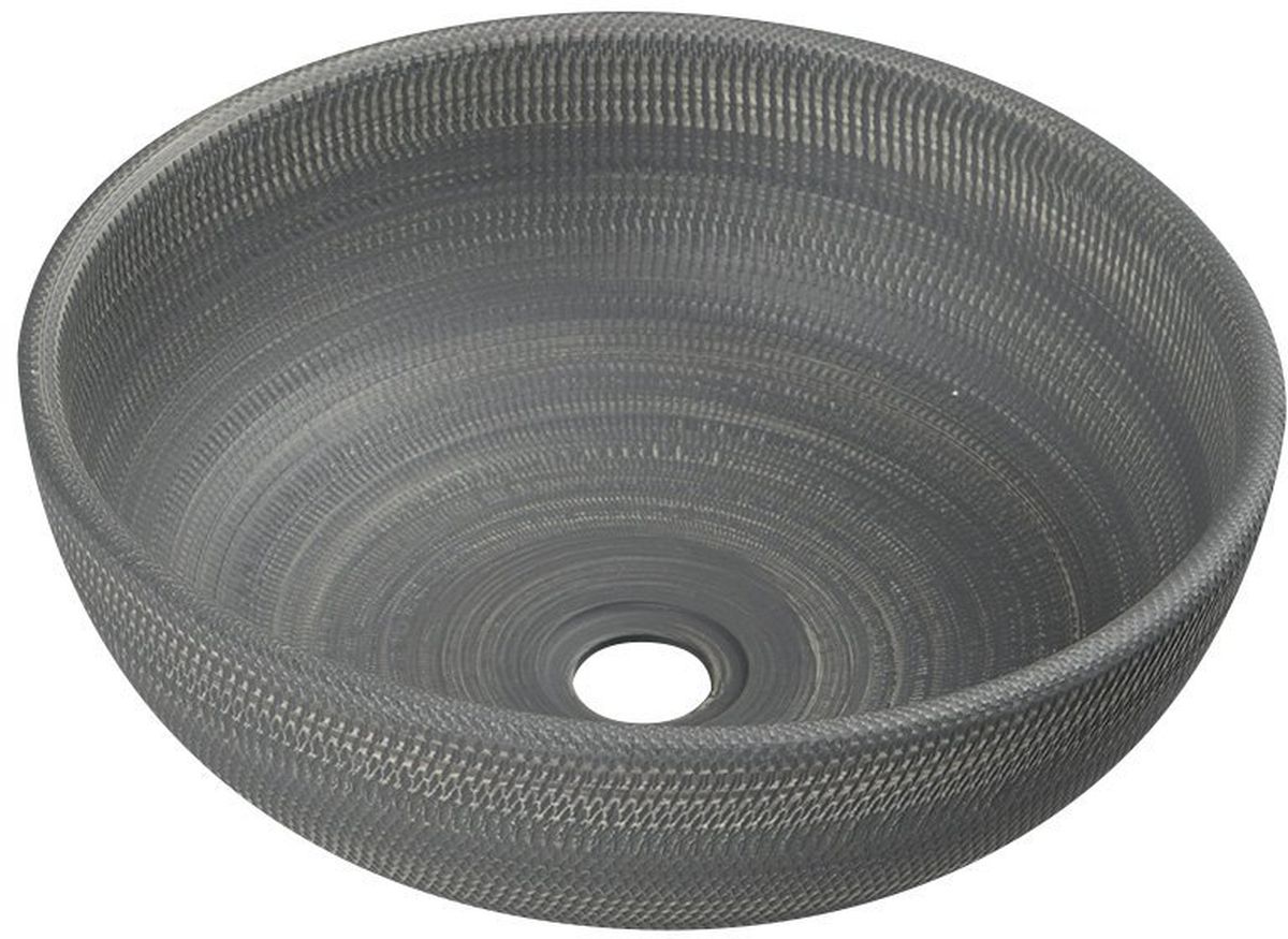 Sapho Priori lavabo 41x41 cm rotonda da appoggio grigio/pietra PI024