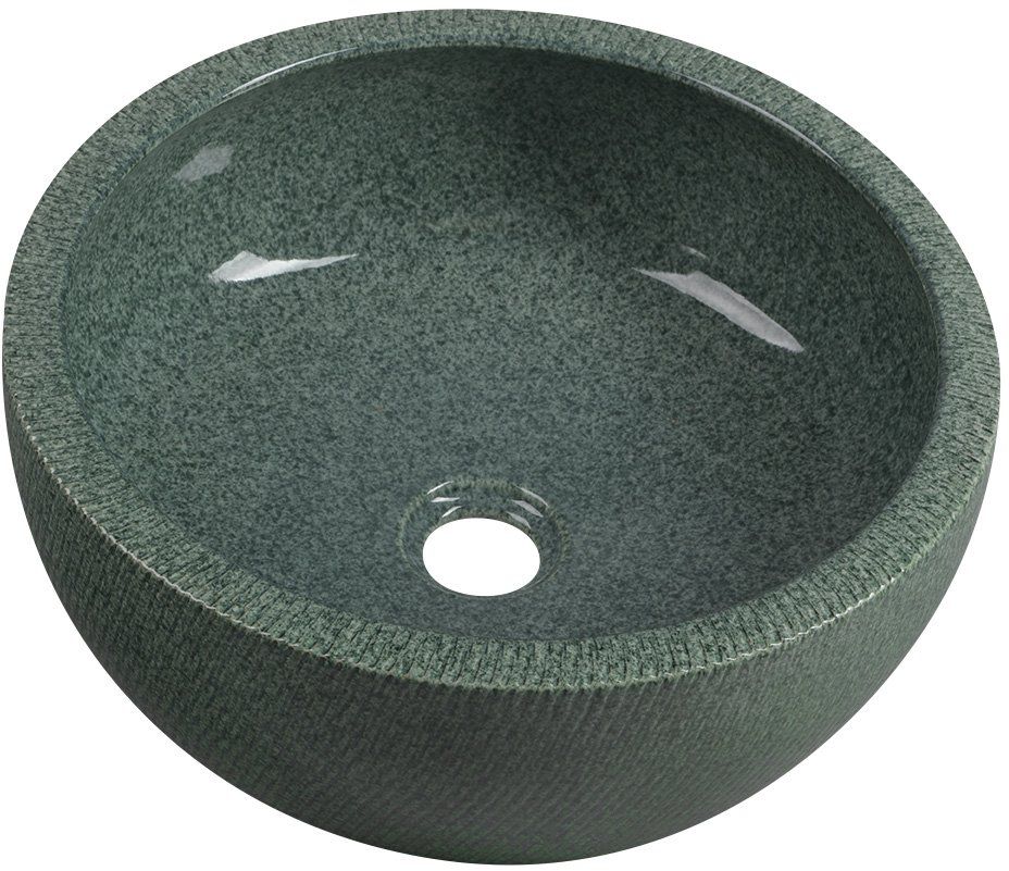 Sapho Priori lavabo 42x42 cm rotonda da appoggio verde PI013