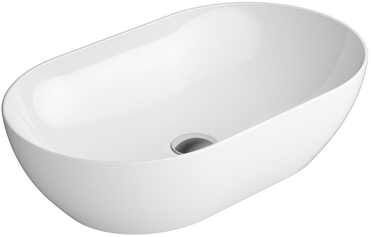 GSI Pura lavabo 60x37 cm ovale da appoggio bianco 883411