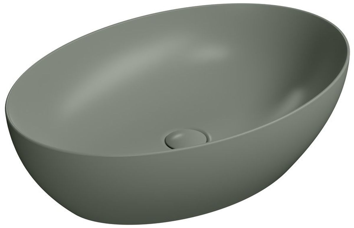 GSI Pura lavabo 60x42 cm ovale da appoggio verde 884204