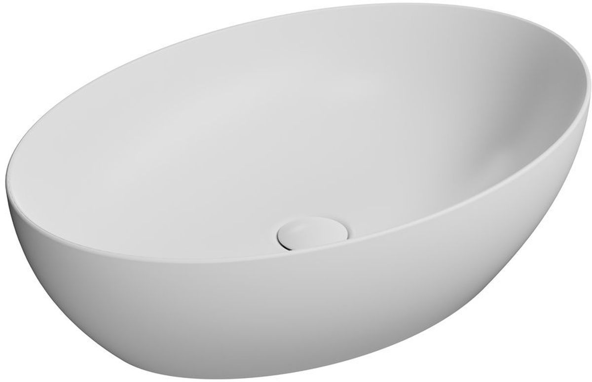 GSI Pura lavabo 60x42 cm ovale da appoggio bianco opaca 884209